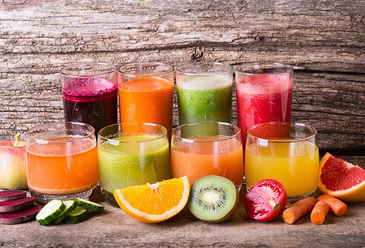 Fresh pressed juices for otoplasty recovery diet.